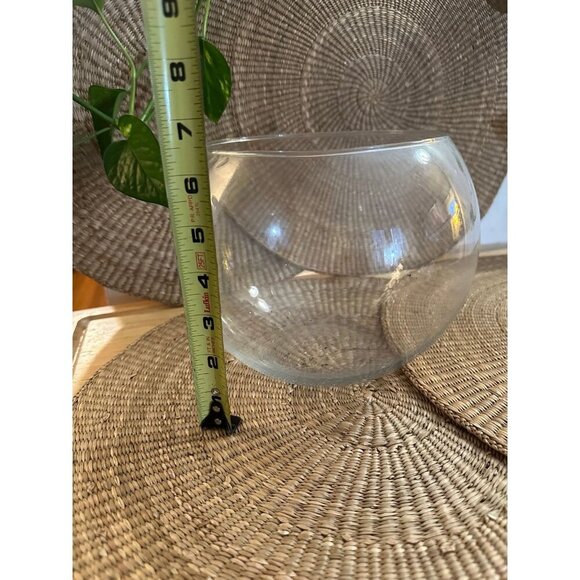 Clear Glass Fishbowl Vase – 6.5” Tall, 7” Wide - Picture 2 of 6